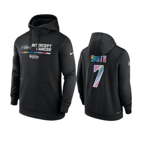 Men's Seattle Seahawks Geno Smith Black Therma 2022 NFL Crucial Catch Hoodie
