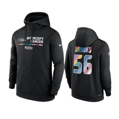 Men's Seattle Seahawks Jordyn Brooks Black Therma 2022 NFL Crucial Catch Hoodie