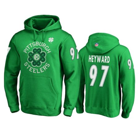 Pittsburgh Steelers #97 Cameron Heyward Kelly Green St. Patrick's Day Hoodie - Men