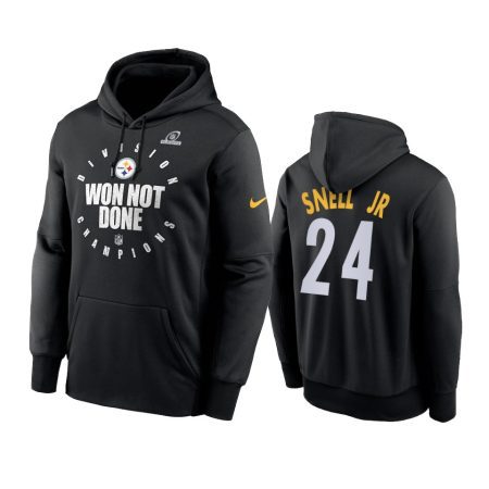 Pittsburgh Steelers Benny Snell Jr. Black 2020 AFC North Division Champions Trophy Hoodie