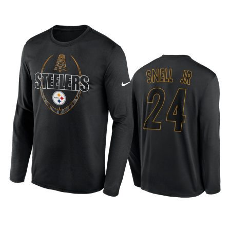 Pittsburgh Steelers Benny Snell Jr. Black Icon Legend Performance Long Sleeve T-Shirt