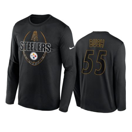 Pittsburgh Steelers Devin Bush Black Icon Legend Performance Long Sleeve T-Shirt