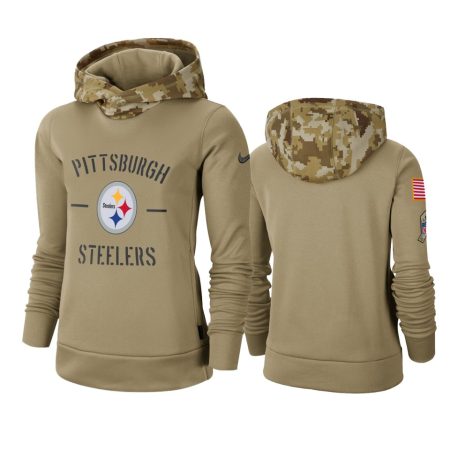 Pittsburgh Steelers Khaki 2019 Salute to Service Therma Pullover Hoodie