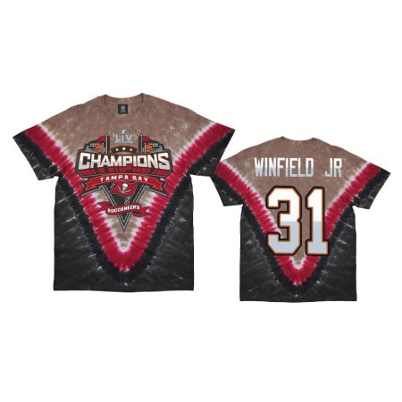 Tampa Bay Buccaneers Antoine Winfield Jr. Black Super Bowl LV Champions V-Dye T-Shirt