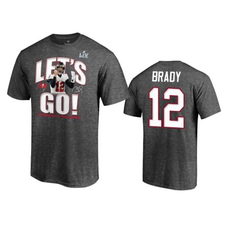 Tom Brady GOAT Charcoal Super Bowl LV Champions Let's Go Hometown Player Graphic T-Shirt