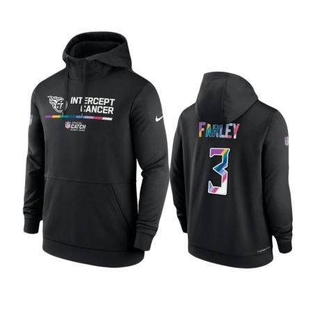 Men's Tennessee Titans Caleb Farley Black Therma 2022 NFL Crucial Catch Hoodie