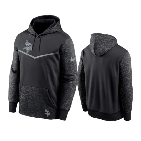 Minnesota Vikings Black RFLCTV Chevron Pullover Hoodie