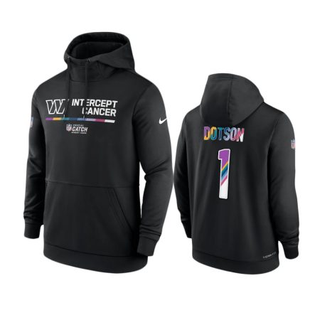 Men's Washington Commanders Jahan Dotson Black Therma 2022 NFL Crucial Catch Hoodie