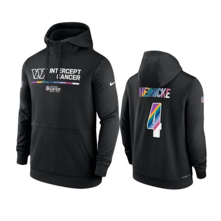 Men's Washington Commanders Taylor Heinicke Black Therma 2022 NFL Crucial Catch Hoodie