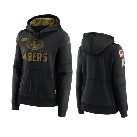 Women's San Francisco 49ers Black 2020 Salute To Service Performance Pullover Hoodie