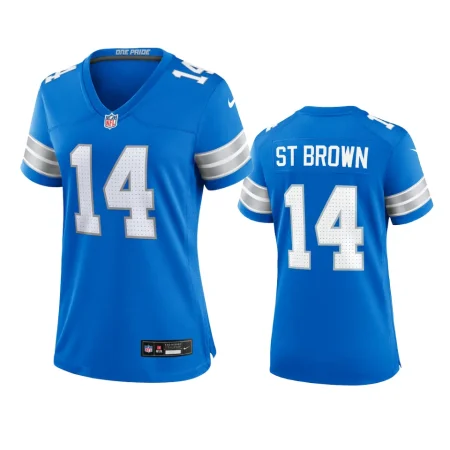 Women Detroit Lions Amon-Ra St. Brown Blue 2024 Team Game Jersey