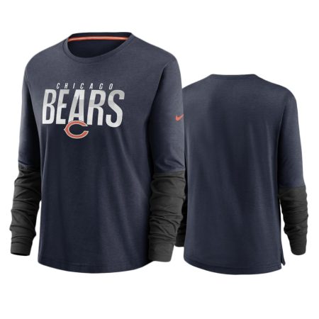 Women's Chicago Bears Navy City Mascot Breathe Long Sleeve T-Shirt