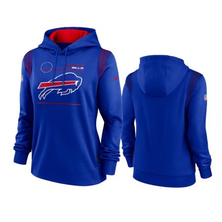 Women's Buffalo Bills Royal Sideline Performance Pullover Hoodie