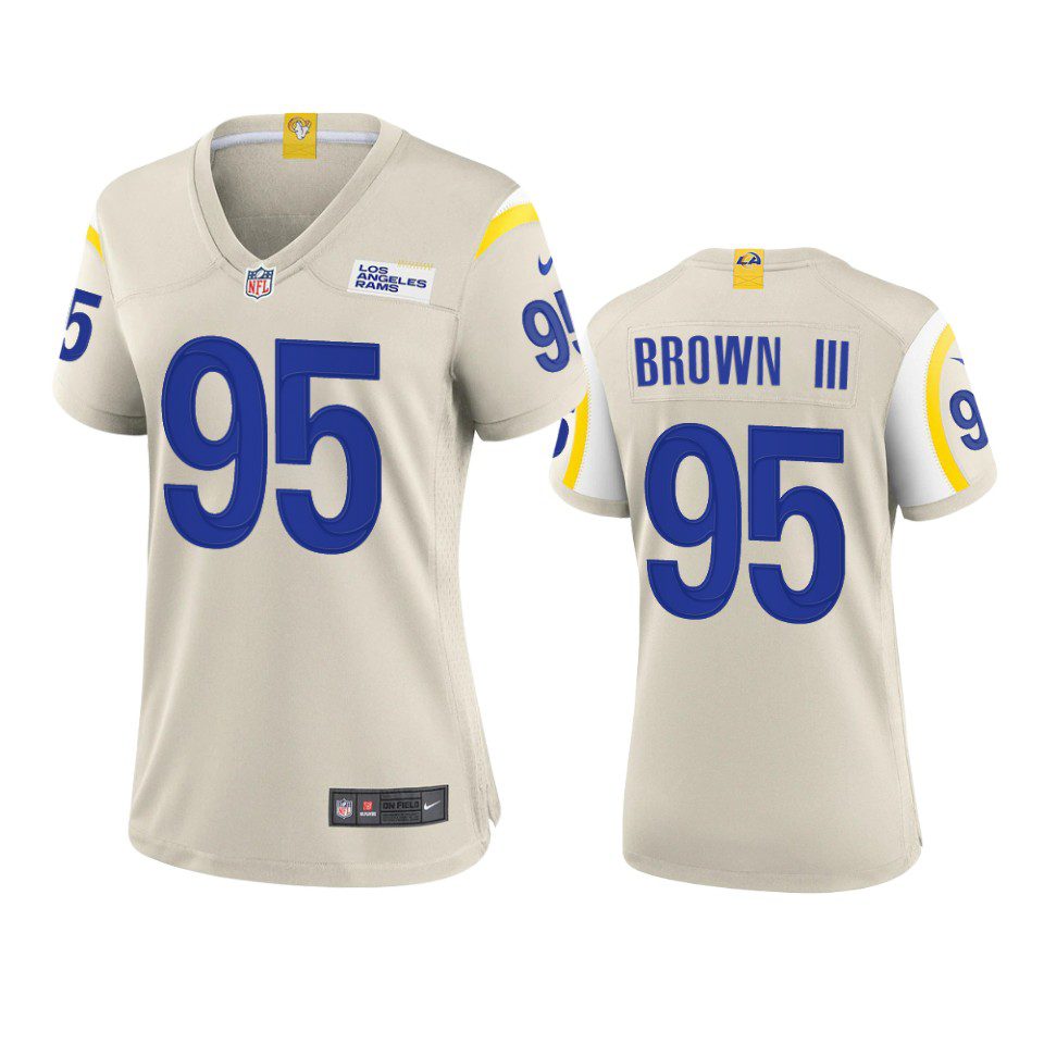 Women's Los Angeles Rams Bobby Brown III Bone Game Jersey 1 women bobby brown iii rams game bone jersey