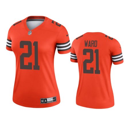 Women's Cleveland Browns Denzel Ward Orange Inverted Legend Jersey
