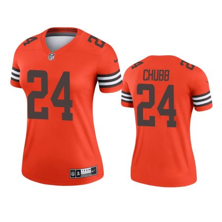 Women's Cleveland Browns Nick Chubb Orange Inverted Legend Jersey