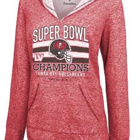 Women's Tampa Bay Buccaneers Red Super Bowl LV Champions Classic Game Slub Pullover Hoodie