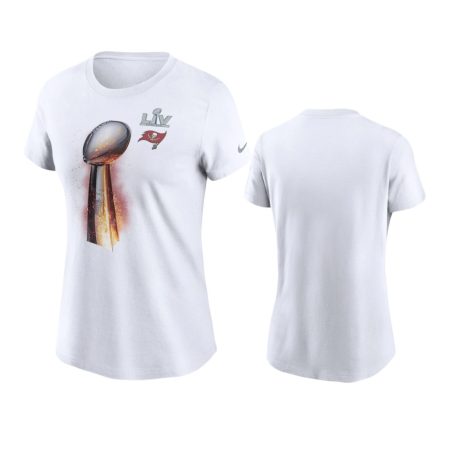 Women's Tampa Bay Buccaneers White Super Bowl LV Champions Iconic T-Shirt