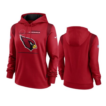 Women's Arizona Cardinals Cardinal Sideline Performance Pullover Hoodie