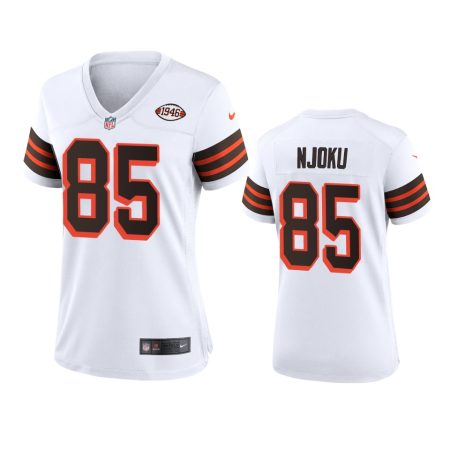 Women's Cleveland Browns David Njoku White 1946 Collection Alternate Game Jersey