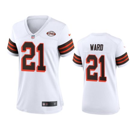 Women's Cleveland Browns Denzel Ward White 1946 Collection Alternate Game Jersey