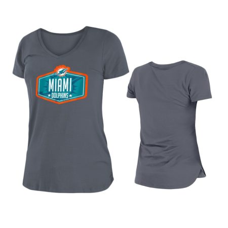 Women's Miami Dolphins Graphite 2021 NFL Draft Hook T-Shirt