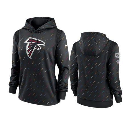 Women's Atlanta Falcons Anthracite 2021 NFL Crucial Catch Therma Pullover Hoodie