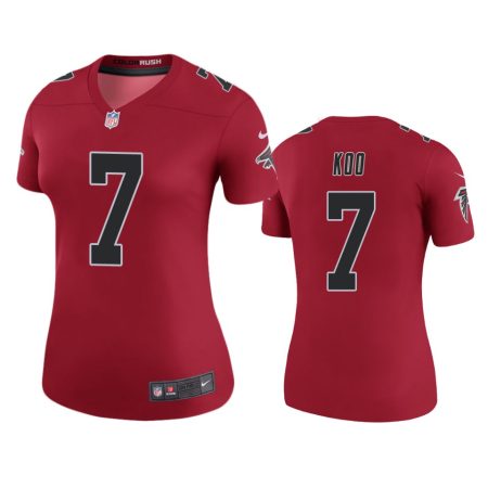 Atlanta Falcons Younghoe Koo Red Color Rush Legend Jersey - Women's