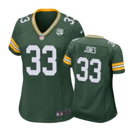 Green Bay Packers Aaron Jones Green Nike 100th Anniversary Jersey - Women
