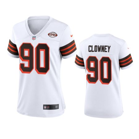 Women's Cleveland Browns Jadeveon Clowney White 1946 Collection Alternate Game Jersey
