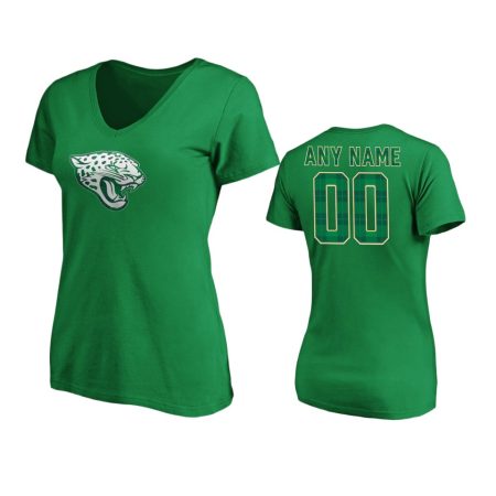 Women's Jacksonville Jaguars Green St. Patrick's Day Emerald Plaid T-Shirt