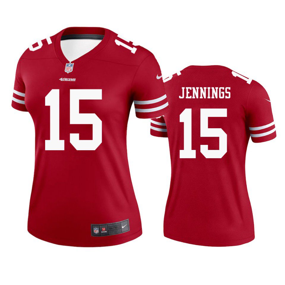 San Francisco 49ers Jauan Jennings Scarlet Legend Jersey - Women's 1 women jauan jennings 49ers scarlet legend jersey