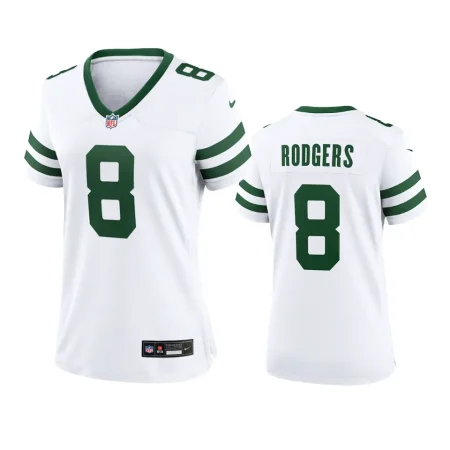Women New York Jets Aaron Rodgers Legacy White 2024 Game Jersey