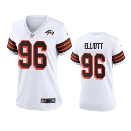 Women's Cleveland Browns Jordan Elliott White 1946 Collection Alternate Game Jersey