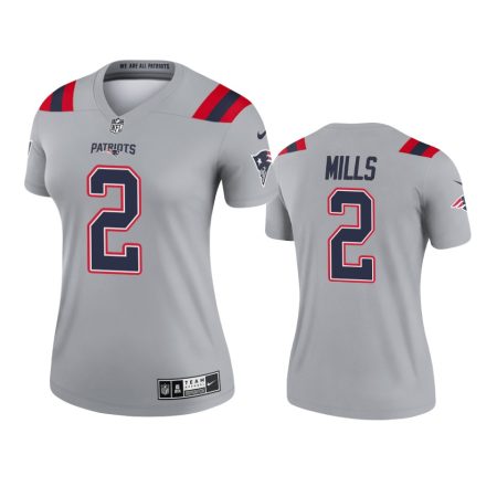 Women's New England Patriots Jalen Mills Gray Inverted Legend Jersey