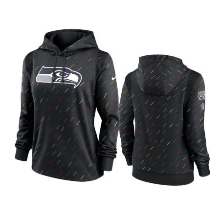 Women's Seattle Seahawks Anthracite 2021 NFL Crucial Catch Therma Pullover Hoodie