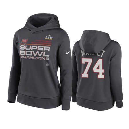 Women's Tampa Bay Buccaneers Ali Marpet Anthracite Super Bowl LV Champions Trophy Hoodie