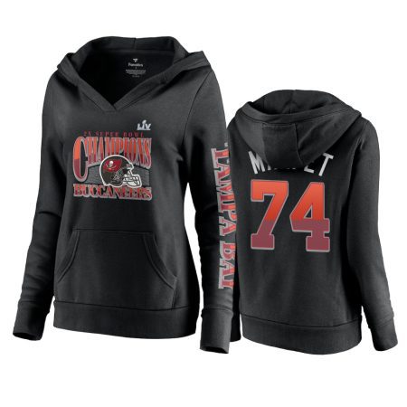 Women's Tampa Bay Buccaneers Ali Marpet Black 2-Time Super Bowl LV Champions Hit Hoodie