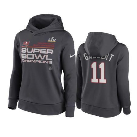 Women's Tampa Bay Buccaneers Blaine Gabbert Anthracite Super Bowl LV Champions Trophy Hoodie