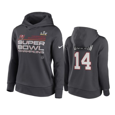 Women's Tampa Bay Buccaneers Chris Godwin Anthracite Super Bowl LV Champions Trophy Hoodie