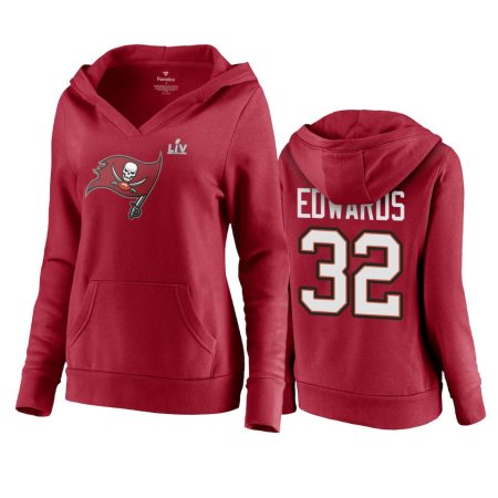 Women's Tampa Bay Buccaneers Mike Edwards Red Super Bowl LV Champions Player Icon Hoodie