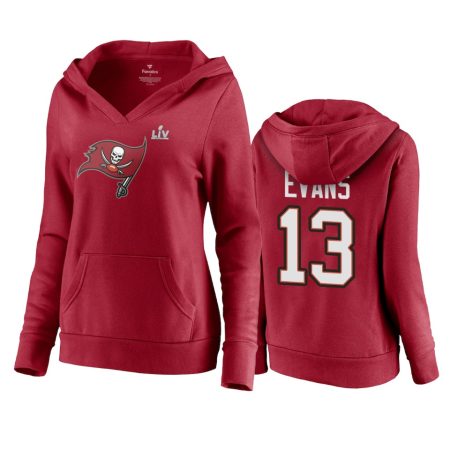 Women's Tampa Bay Buccaneers Mike Evans Red Super Bowl LV Champions Player Icon Hoodie