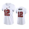 women tampa bay buccaneers tom brady white super bowl lv champions name number t shirt