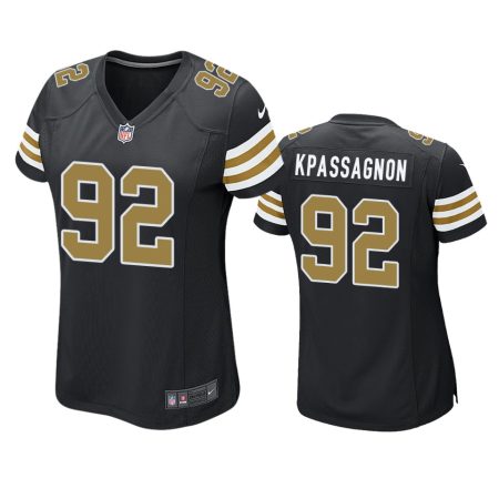 Women's New Orleans Saints Tanoh Kpassagnon Black Alternate Game Jersey