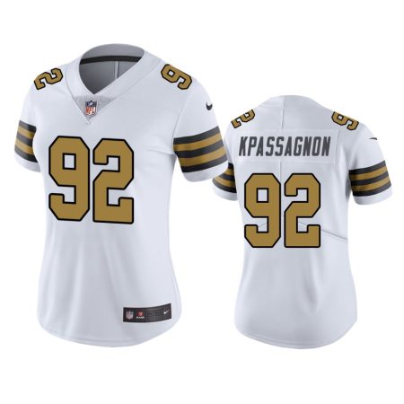 Women's New Orleans Saints Tanoh Kpassagnon White Color Rush Limited Jersey
