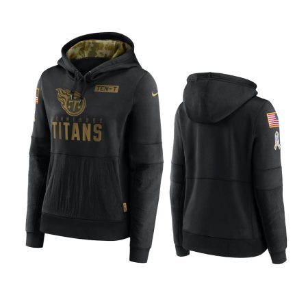 Women's Tennessee Titans Black 2020 Salute To Service Performance Pullover Hoodie