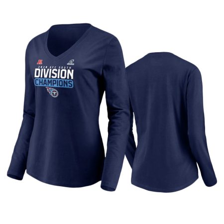 Women's Tennessee Titans Navy 2020 AFC South Division Champions Long Sleeve T-Shirt