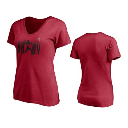 Women's Tom Brady Tampa Bay Buccaneers Red Checkdown T-Shirt