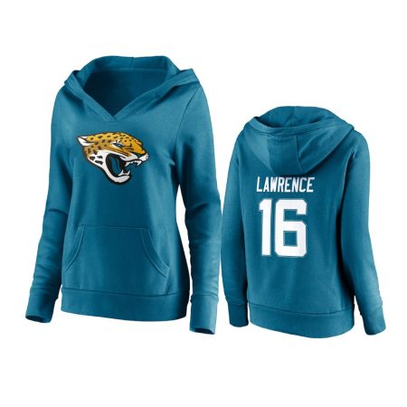 Women's Trevor Lawrence Jacksonville Jaguars Teal Team Logo Pullover Hoodie