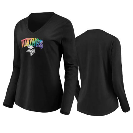 Women's Minnesota Vikings Black Pride Logo Long Sleeve T-Shirt